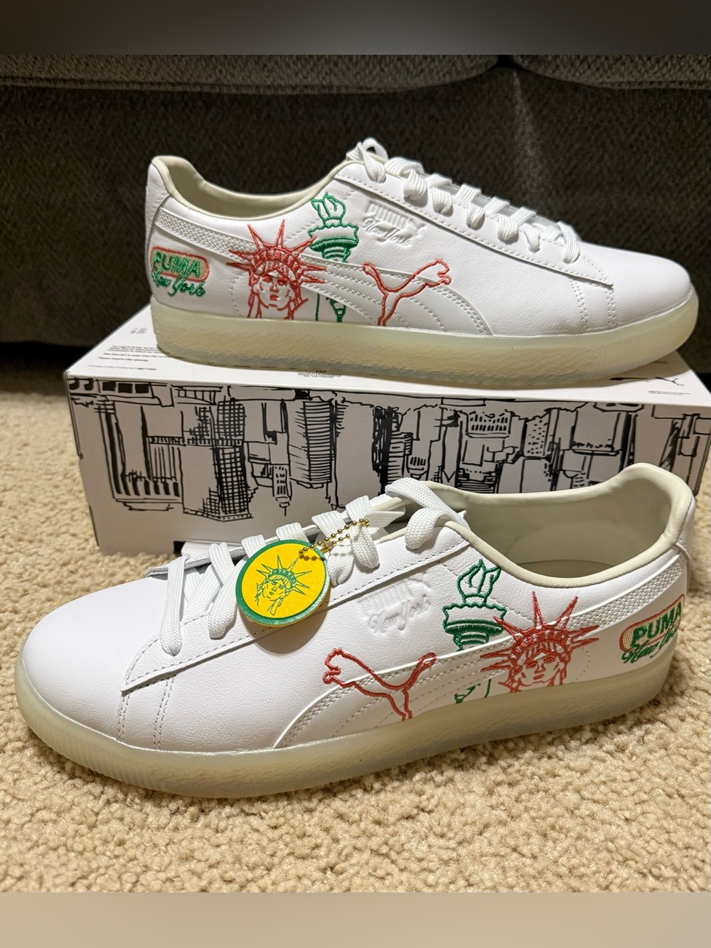 PUMA Clyde EMBD NYC Flagship Sneakers Shoes White Men’s 403466 01 New Size 11.5
